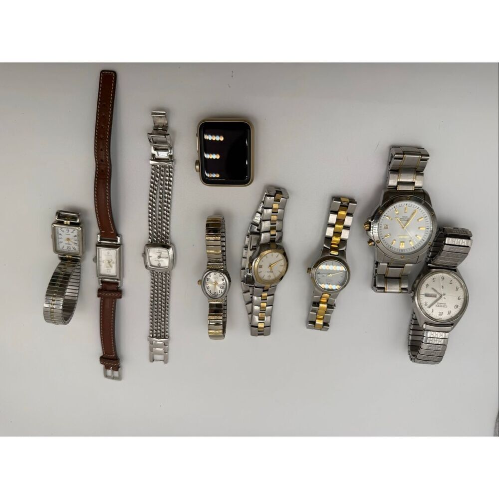 Mixed Watch Lot Seiko 6A32 Citizen 6101 Coach Apple Watch Series 7 Parts